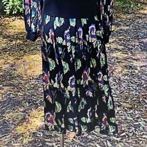 VTG 80s Evan Picone Metallic Thread Skirt